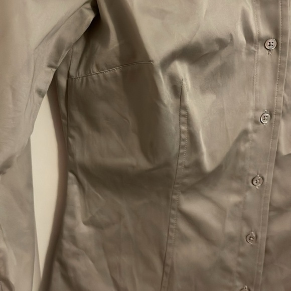 Ann Taylor Plaid Essential Shirt women’s size 4 (S)  metal shiny gray fitted NWT - Picture 6 of 16
